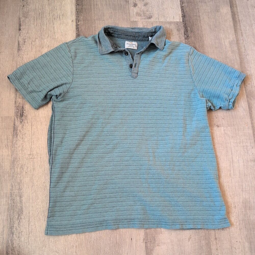 Tommy Bahama Shirt Mens M Short Sleeve Golf Polo Lightweight Green Adult